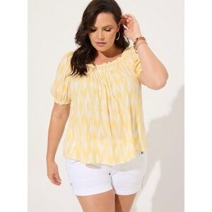 Torrid Gauze Smocked Yoke Ikat Top 0 Large